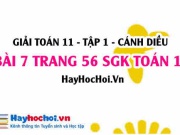 Giải bài 7 trang 56 Toán 11 tập 1 SGK Cánh Diều